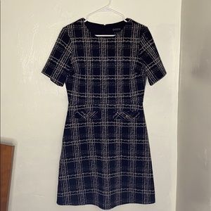 BLACK PLAID MID to MINI DRESS Sz 8 (Fits 10)